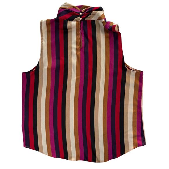 Vince Camuto Mock Neck Striped Tank Top Women’s XL Red Black Sleeveless - Picture 5 of 8